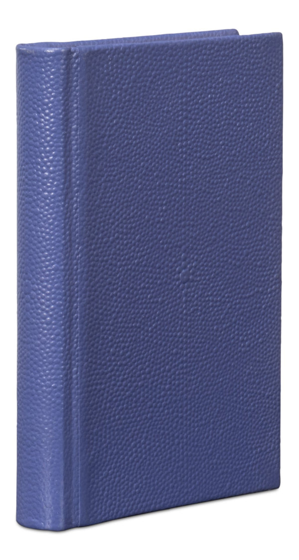 Sarreid Shagreen Books Set Of 12 - Elegant Marlin Design In Assorted Sizes, Blue Shagreen Leather Finish Blue  54009-2