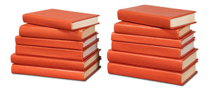 Sarreid Shagreen Books Set Of 12 In Vibrant Orangeade – Stylish Decorative Collection For Home Or Office Orange  54009-6