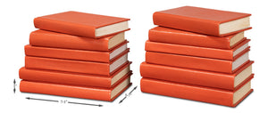 Sarreid Shagreen Books Set Of 12 In Vibrant Orangeade – Stylish Decorative Collection For Home Or Office Orange  54009-6
