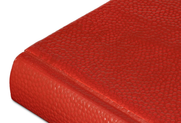 Sarreid Shagreen Elegant Rooibos Tea Books Set Of 12 - Stylish Assorted Sizes In Luxe Shagreen Leather Design Red  54009-8