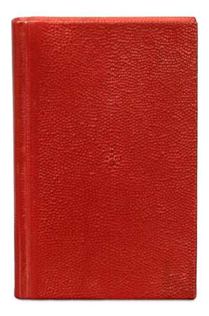 Sarreid Shagreen Elegant Rooibos Tea Books Set Of 12 - Stylish Assorted Sizes In Luxe Shagreen Leather Design Red  54009-8