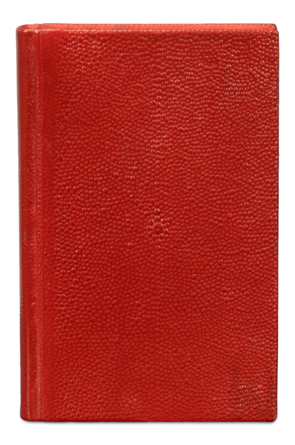 Sarreid Shagreen Elegant Rooibos Tea Books Set Of 12 - Stylish Assorted Sizes In Luxe Shagreen Leather Design Red  54009-8