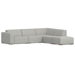 English Elm Rex Handcrafted Right Sectional Sofa with Ottoman — Eco-Friendly Performance Fabric, Durable Comfort Gray B136P199208