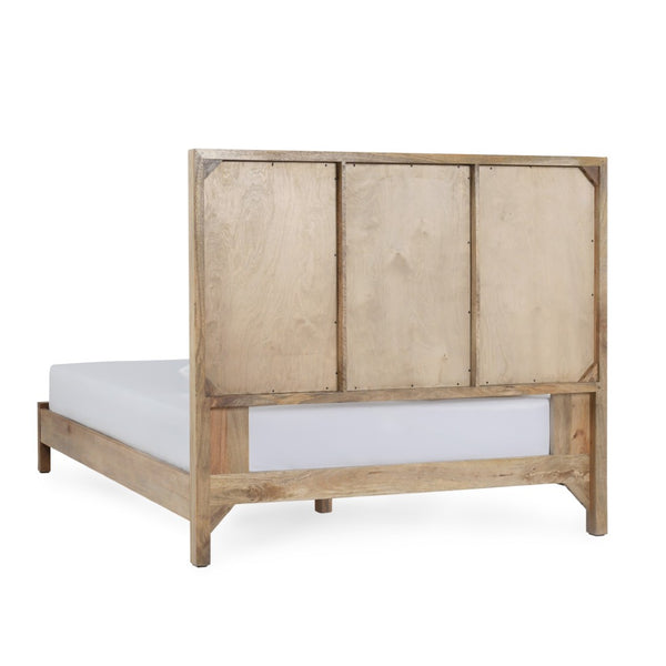 Classic Home Jensen Eastern King Bed in Meadow Taupe - Solid Mango Wood Frame with Handwoven Cane Panels 54010208