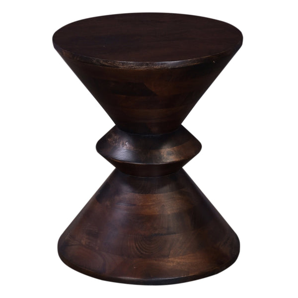 English Elm Living Rustic Side Table with Acacia Wood Top and Black Hairpin Legs, Compact Accent End Table Dark Brown 24 L x 21 W x 21 H B2741P285779