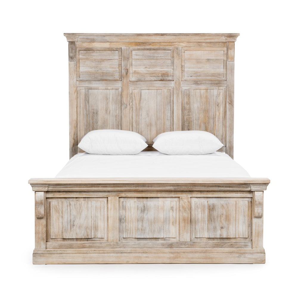 Classic Home Adelaide Eastern King Bed in Natural Cream Wash - Timeless Elegance with Durable Mango Wood Design 54010300