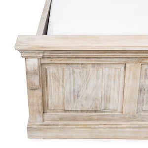 Classic Home Adelaide Eastern King Bed in Natural Cream Wash - Timeless Elegance with Durable Mango Wood Design 54010300