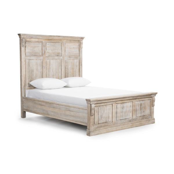Classic Home Adelaide Queen Bed in Natural Cream Wash - Solid Mango Wood, Timeless Elegance for Any Décor 54010302