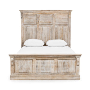 Classic Home Adelaide Queen Bed in Natural Cream Wash - Solid Mango Wood, Timeless Elegance for Any Décor 54010302
