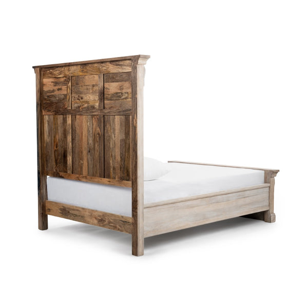 Classic Home Adelaide Queen Bed in Natural Cream Wash - Solid Mango Wood, Timeless Elegance for Any Décor 54010302