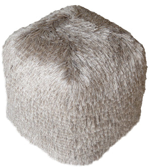 Moti Lia Beige Shag Pouf  54011011