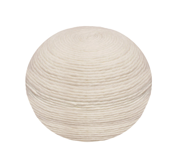 Moti Ellis Ivory Wool Pouf with Polyester Fill 54011027