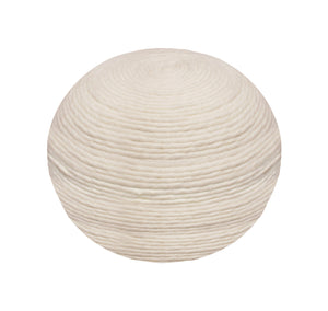 Moti Ellis Ivory Wool Pouf with Polyester Fill 54011027