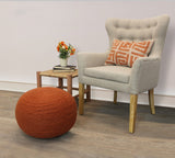 Moti Ellis Orange Wool Pouf with Polyester Fill 54011028