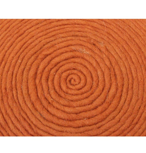 Moti Ellis Orange Wool Pouf with Polyester Fill 54011028