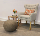 Moti Ellis Beige Wool Pouf with Polyester Fill 54011029