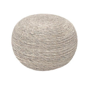 Moti Ellis Silver Wool Pouf with Polyester Fill 54011030