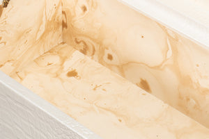 Sarreid Lyle Leather Box Pearl - Elegant Croco Embossed Design With Gold Hinged Lid & Sturdy Wood Base Ivory  54012-2