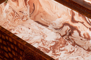 Sarreid Lyle Leather Box Tan - Elegant Croco Embossed Design With Gold Hinged Lid & Stylish Legs Brown  54012-4