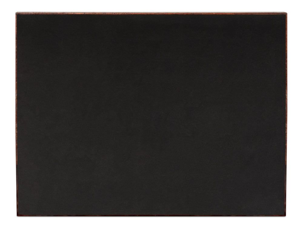 Sarreid Norton Leather Tray In Elegant Croco Tan – Luxurious Tessoro Leather With Wood And Brass Accents Brown  54014-4