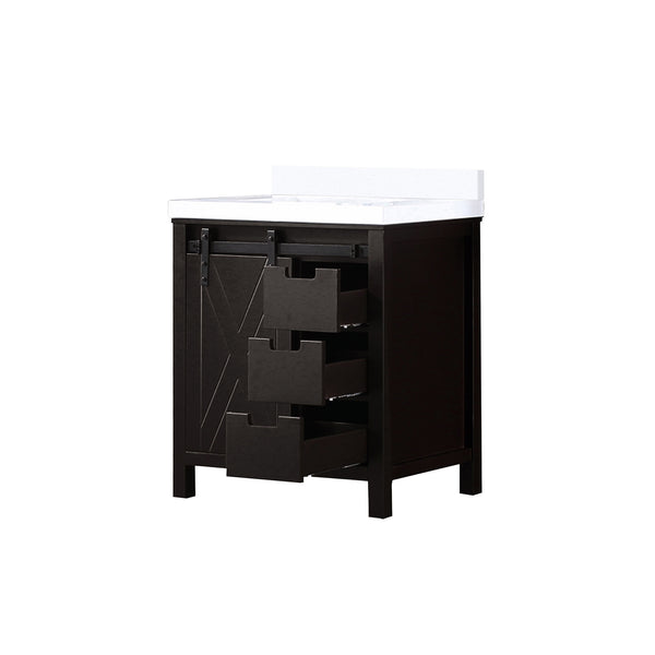 English Elm Brown Bath Vanity With Cultured Marble Countertop - Elegant Design, Smart Storage & Easy Setup! B2731P260104