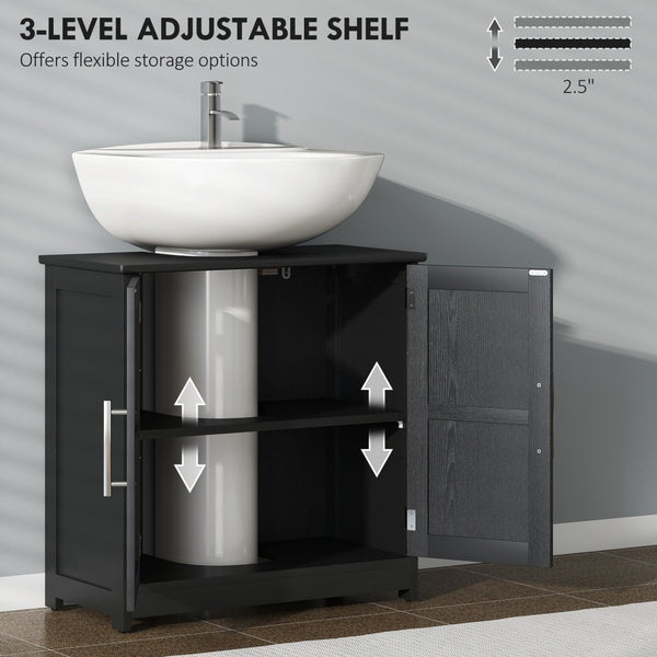 English Elm Bathroom Under Sink Cabinet Dark Green Mdf with Double Doors and Adjustable Shelf T3971P401673