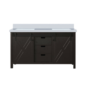 English Elm Brown Double Bath Vanity With Cultured Marble Countertop - Elegant Storage Solution For Any Bathroom B2731P260137