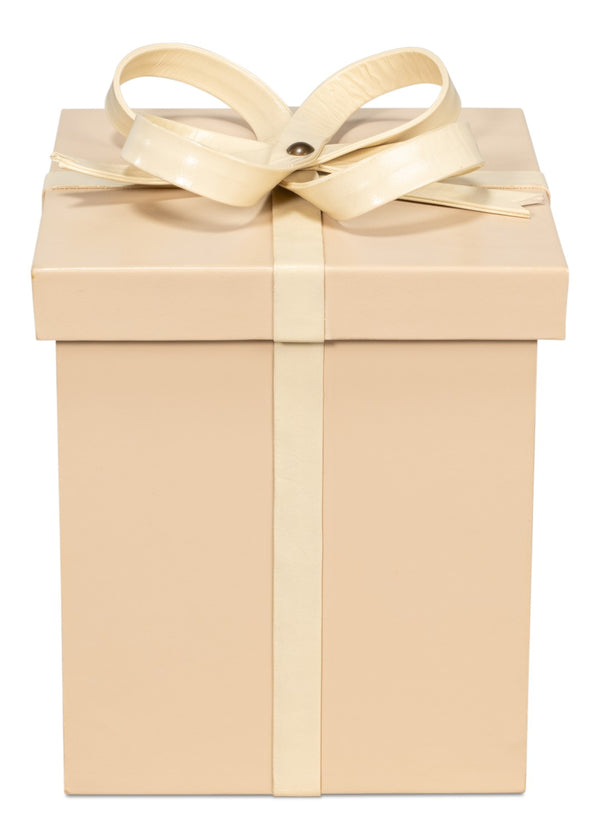 Sarreid Ferrell Leather Holiday Storage Boxes Set Of 3 - Elegant Taupe & Bone Finish, Stylish & Functional Tan  54026