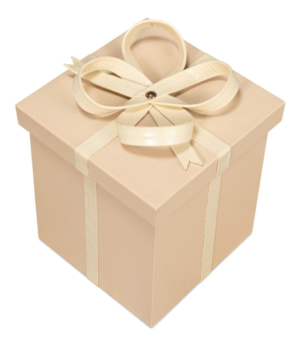 Sarreid Ferrell Leather Holiday Storage Boxes Set Of 3 - Elegant Taupe & Bone Finish, Stylish & Functional Tan  54026