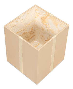 Sarreid Ferrell Leather Holiday Storage Boxes Set Of 3 - Elegant Taupe & Bone Finish, Stylish & Functional Tan  54026