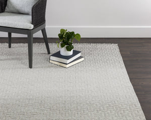 Sunpan Ingrid Hand-Knotted Rug - Sustainable, Unique Ombre Design with Fringe for Indoor and Outdoor Spaces 5' X 8'