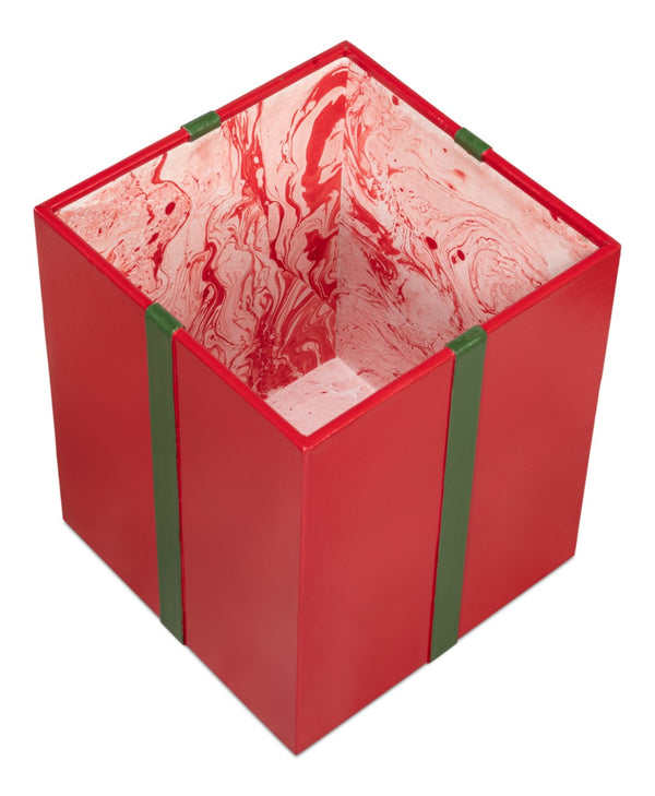 Sarreid Ferrell Leather Holiday Boxes Set Of 3 In Festive Red & Green - Perfect For Gift-giving & Décor! Red  54027