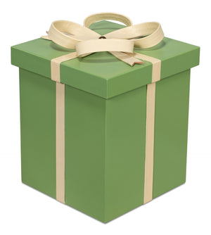 Sarreid Ferrell Leather Holiday Storage Boxes Set Of 3 - Elegant Sage Green & Bone Décor For Your Home Green  54028