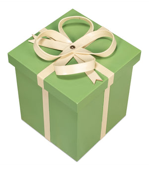 Sarreid Ferrell Leather Holiday Storage Boxes Set Of 3 - Elegant Sage Green & Bone Décor For Your Home Green  54028