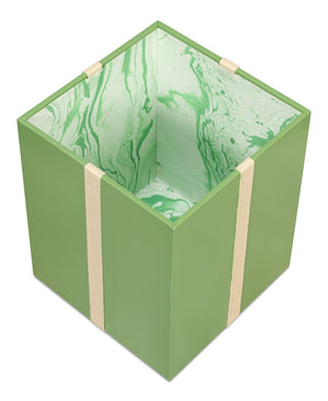 Sarreid Ferrell Leather Holiday Storage Boxes Set Of 3 - Elegant Sage Green & Bone Décor For Your Home Green  54028