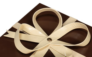 Sarreid Ferrell Leather Holiday Gift Boxes Set Of 3 - Elegant Chocolate & Bone Design For Stylish Gifting Brown  54029