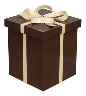Sarreid Ferrell Leather Holiday Gift Boxes Set Of 3 - Elegant Chocolate & Bone Design For Stylish Gifting Brown  54029