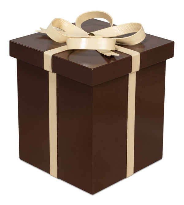 Sarreid Ferrell Leather Holiday Gift Boxes Set Of 3 - Elegant Chocolate & Bone Design For Stylish Gifting Brown  54029