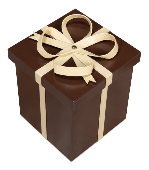 Sarreid Ferrell Leather Holiday Gift Boxes Set Of 3 - Elegant Chocolate & Bone Design For Stylish Gifting Brown  54029