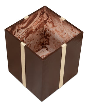 Sarreid Ferrell Leather Holiday Gift Boxes Set Of 3 - Elegant Chocolate & Bone Design For Stylish Gifting Brown  54029