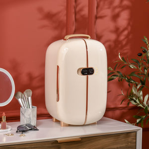 English Elm Homcom Skincare Mini Fridge 12l Led Display Silent Cooling Vanity Refrigerator White W2225P173963