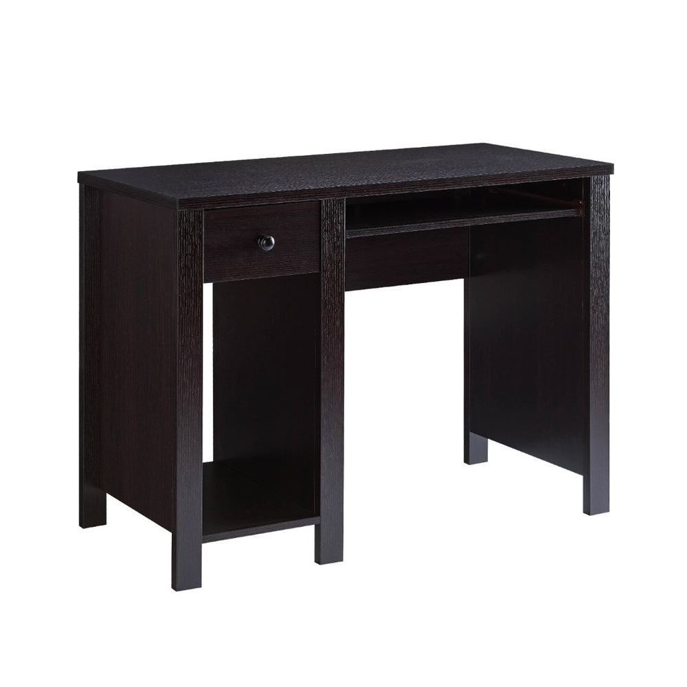 English Elm Akol Black Matte Computer Desk with Keyboard Drawer Open Shelf and Storage B056P416993