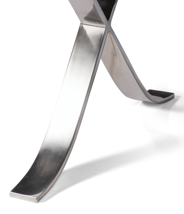 Sarreid Catalunya Long Bench - Luxurious Dark Brown Leather & Wood Design With Foam Comfort & Steel Accents Brown  54042