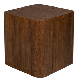 Sarreid Stewart Side Table - Rustic Reclaimed Oak Wood Design For Timeless Style And Durability In Your Home Natural  54044