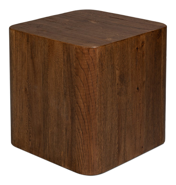 Sarreid Stewart Side Table - Rustic Reclaimed Oak Wood Design For Timeless Style And Durability In Your Home Natural  54044
