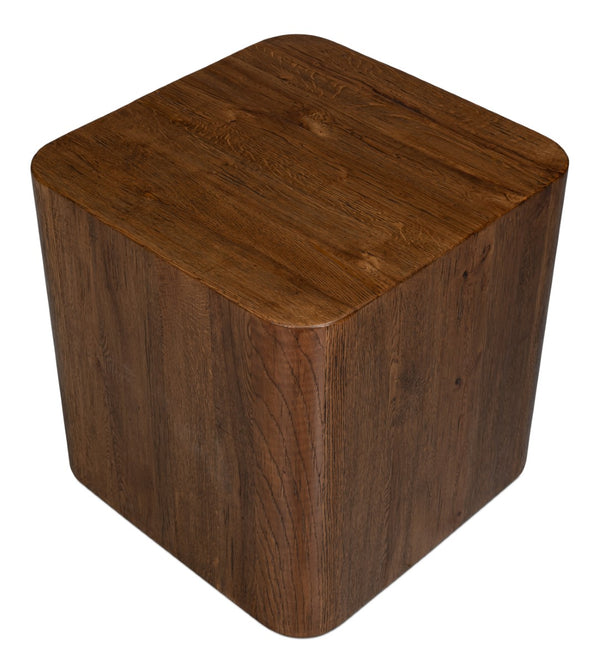 Sarreid Stewart Side Table - Rustic Reclaimed Oak Wood Design For Timeless Style And Durability In Your Home Natural  54044