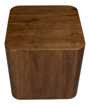 Sarreid Stewart Side Table - Rustic Reclaimed Oak Wood Design For Timeless Style And Durability In Your Home Natural  54044