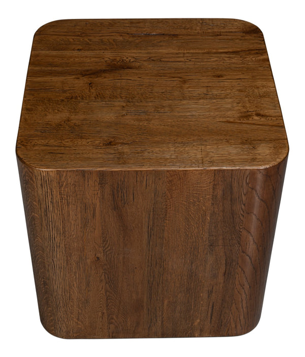 Sarreid Stewart Side Table - Rustic Reclaimed Oak Wood Design For Timeless Style And Durability In Your Home Natural  54044