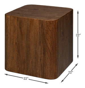 Sarreid Stewart Side Table - Rustic Reclaimed Oak Wood Design For Timeless Style And Durability In Your Home Natural  54044