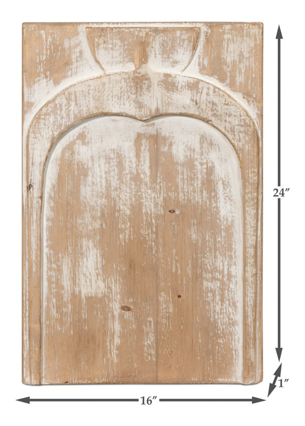 Sarreid Riley Carved Panel - Exquisite Reclaimed Pine Wood Craftsmanship For Rustic Home Décor Lovers Natural  54045